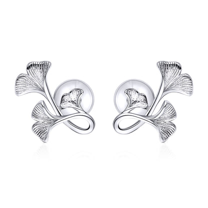 Ginkgo Leaf Hoop Earrings