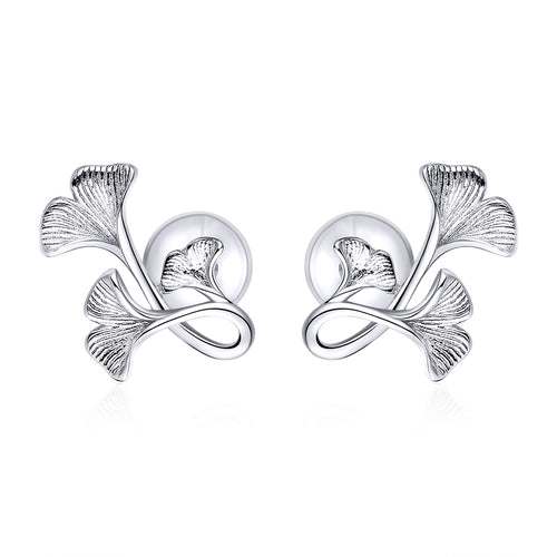 Ginkgo Leaf Hoop Earrings