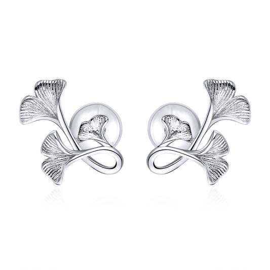 Ginkgo Leaf Hoop Earrings