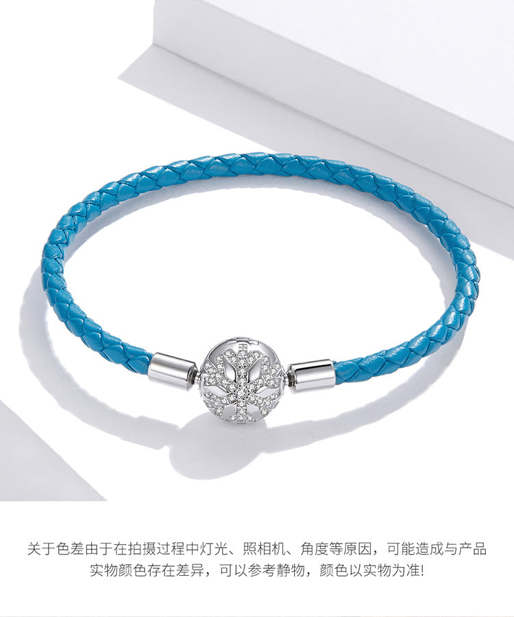 Classic Blue Leather Cord Bracelet