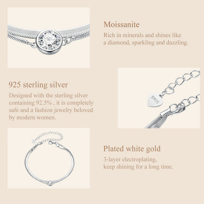Double-Layer Sparkling Moissanite Bracelet