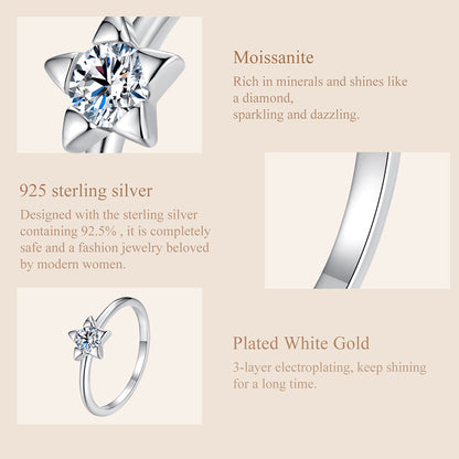 Star-Shaped Moissanite Ring