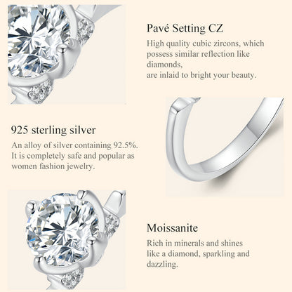 Sparkling Moissanite Wedding Ring