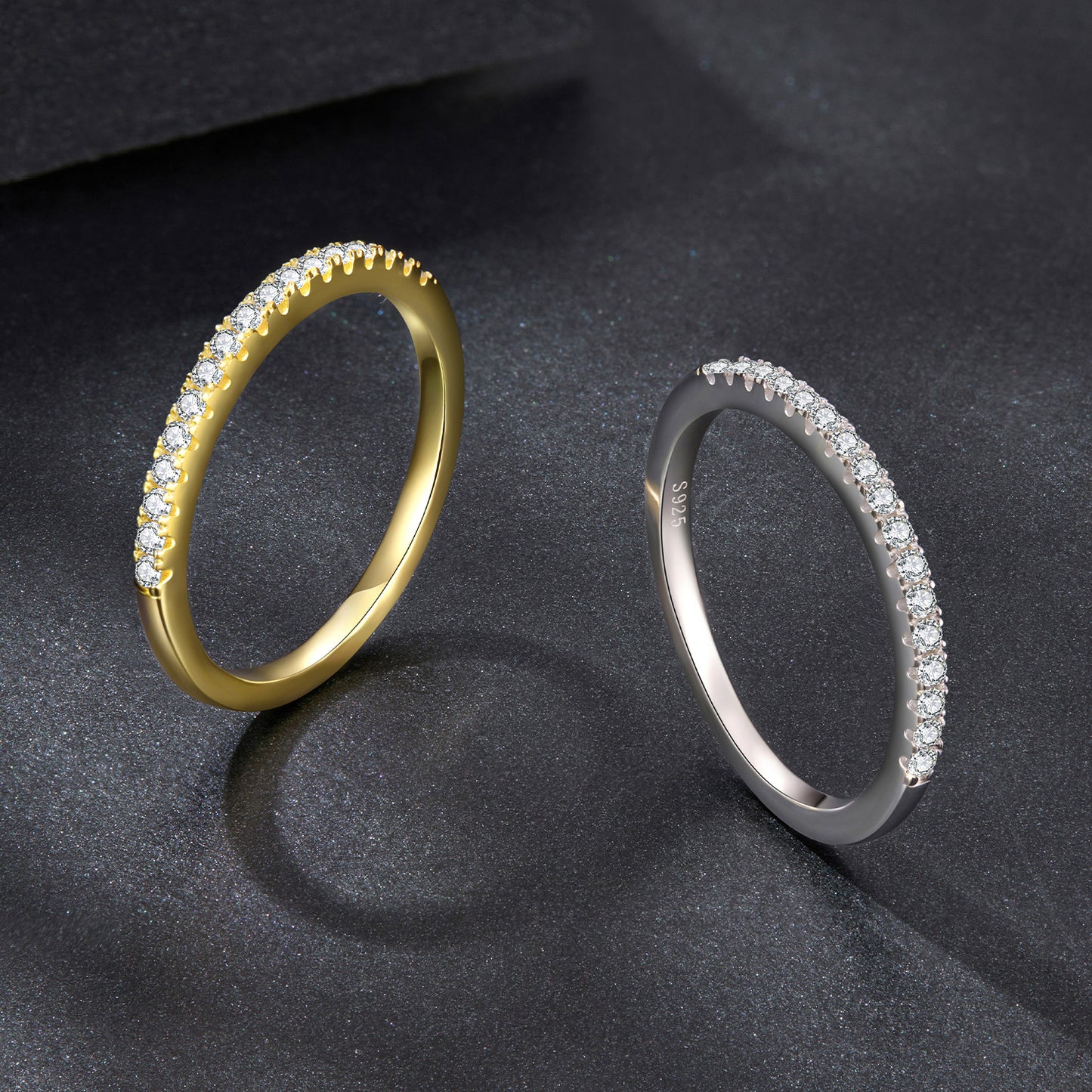 Half Eternity Moissanite Engagement Ring