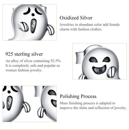 Compact Demon Ghost Hoop Earrings
