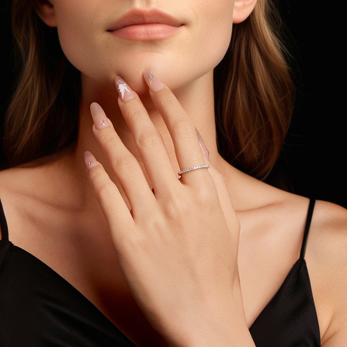 Half Eternity Moissanite Engagement Ring