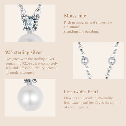 Pearl Moissanite Collarbone Necklace