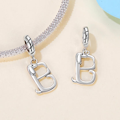 Dachshund Letter Pendant Charm