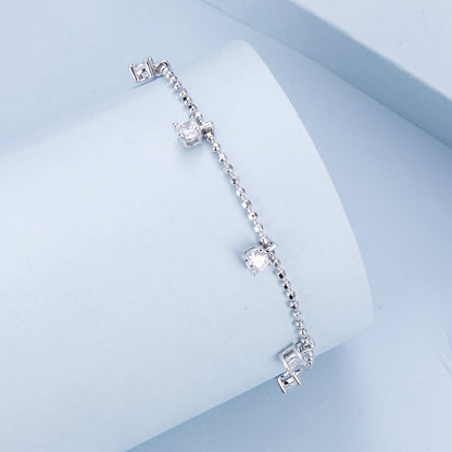 Cubic Zirconia Beaded Glitter Bracelet