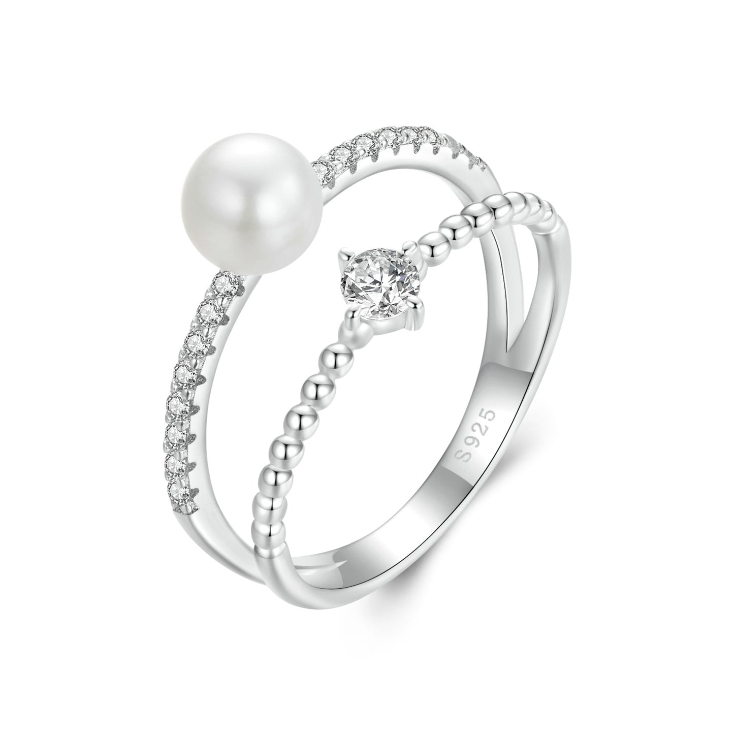 Pearl Moissanite Ring