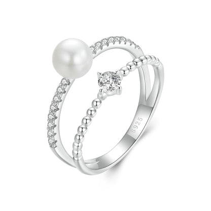 Pearl Moissanite Ring