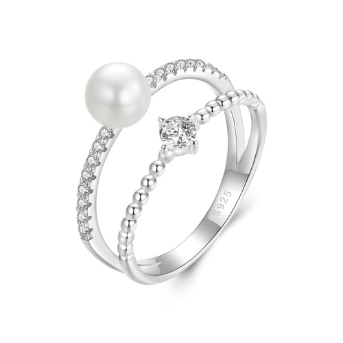 Pearl Moissanite Ring