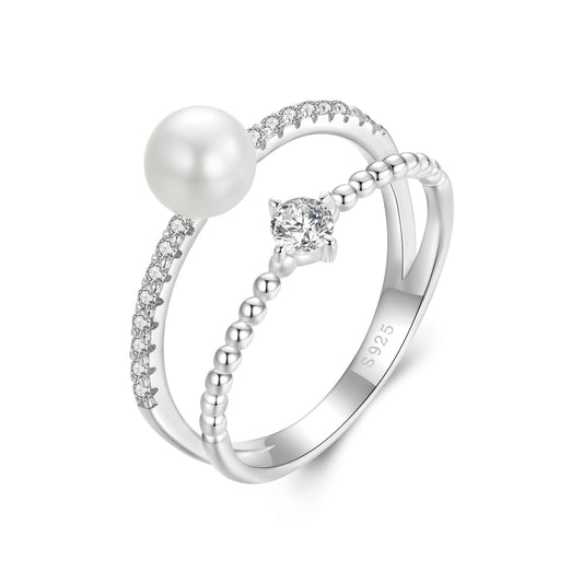 Pearl Moissanite Ring