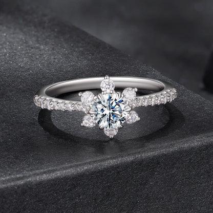 Sparkling Moissanite Wedding Ring