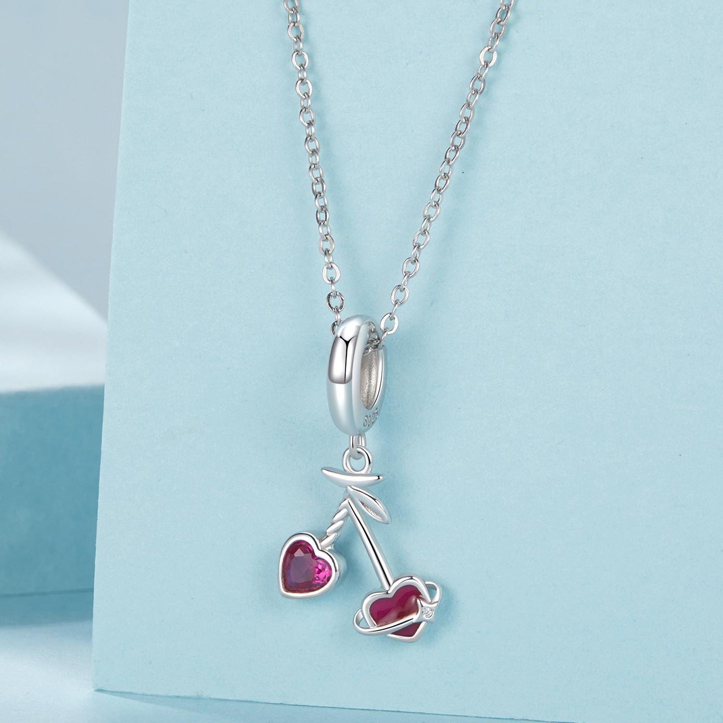 Heart Cherry Pendant Charm