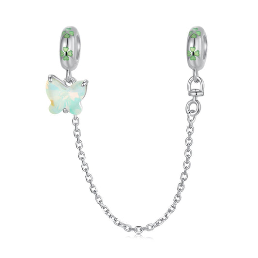 Green Butterfly Safety Chain Charm
