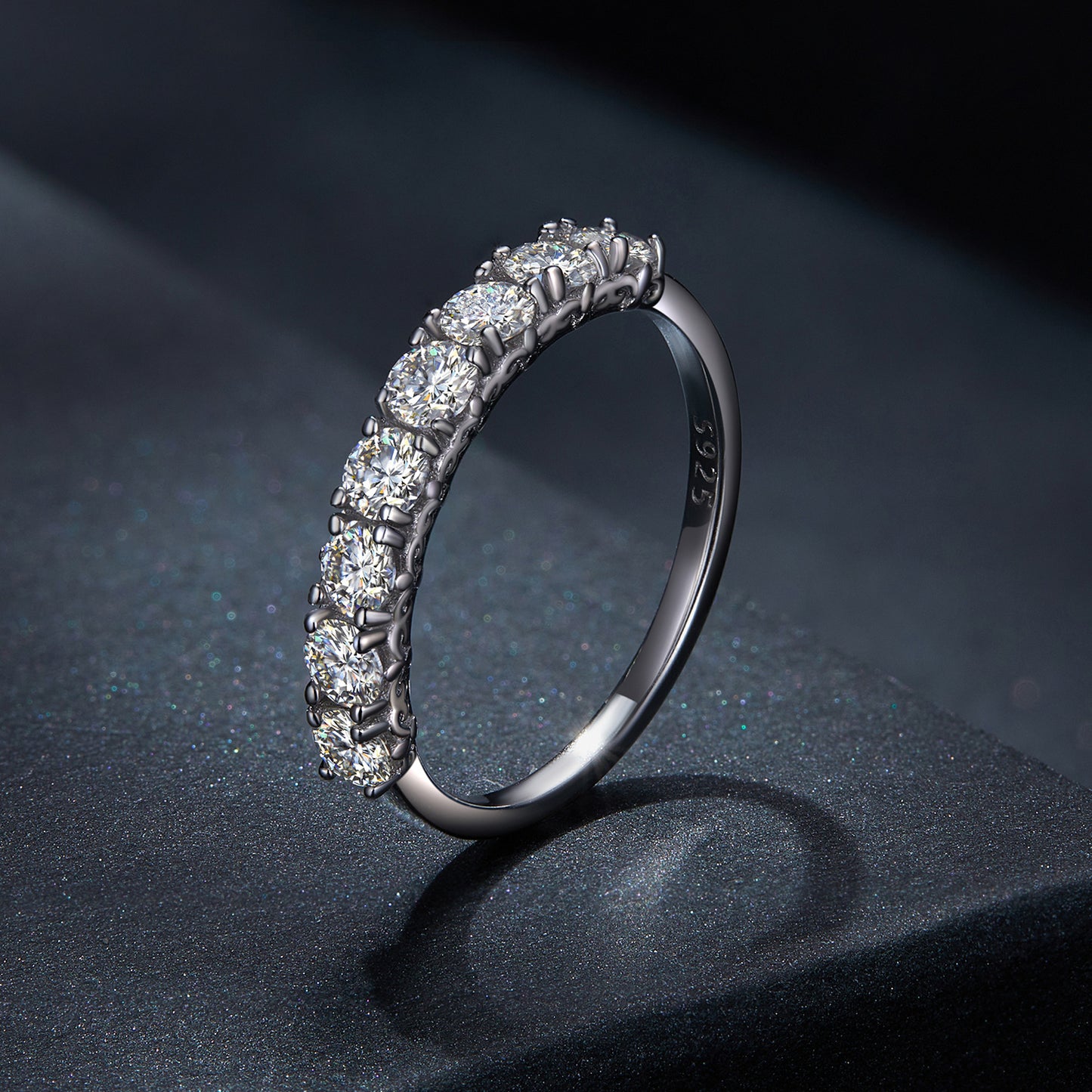 Patterned Moissanite Ring