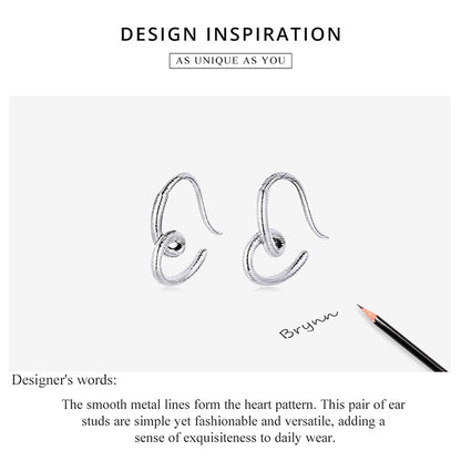 Minimalist Heart Stud Earrings
