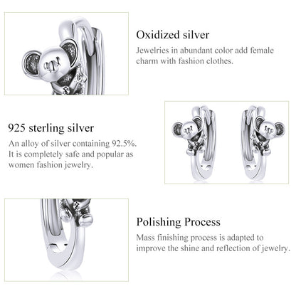 Compact Koala Stud Earrings
