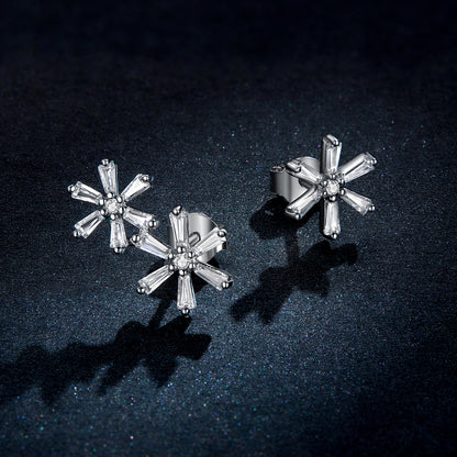 Elegant Snowflake Hoop Earrings