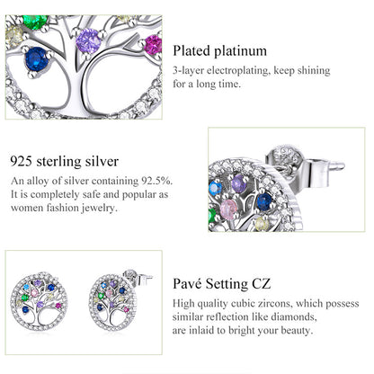 Rainbow Tree Stud Earrings