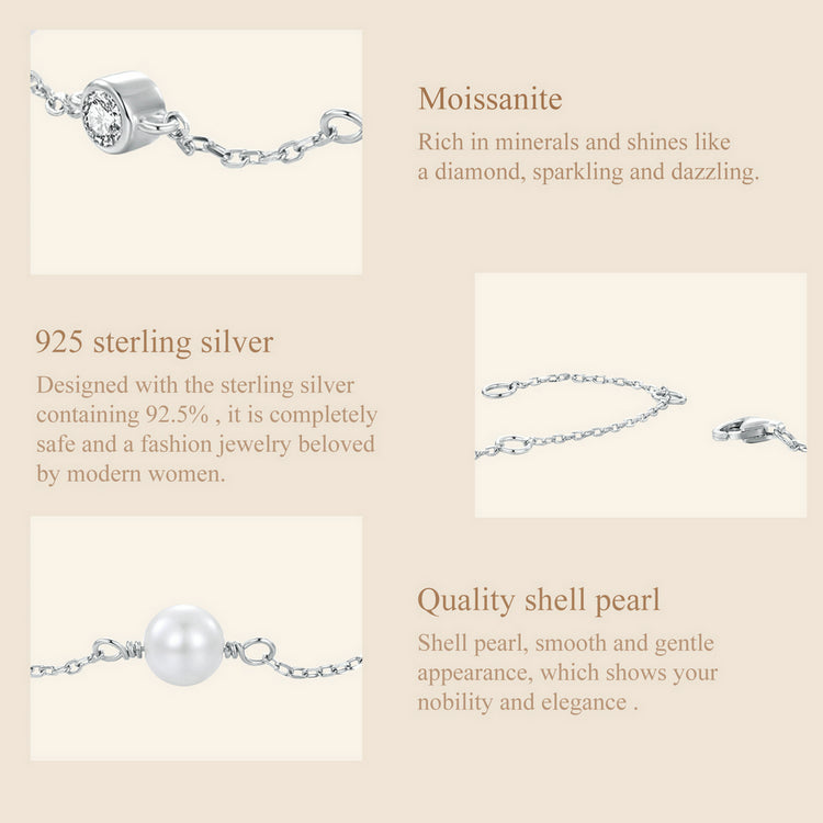 Ocean Rhythm 0.1ct Moissanite Bracelet