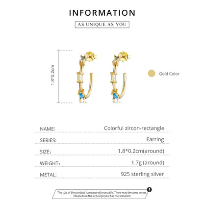 Sparkling Square Stud Earrings