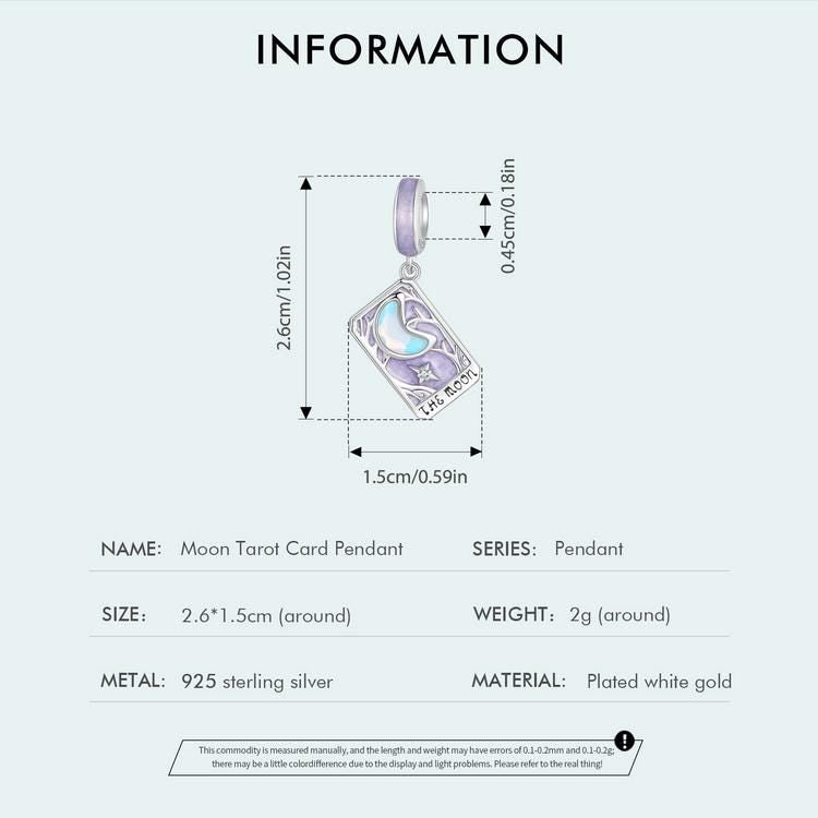 Moon Tarot Card Pendant Charm