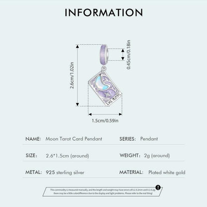 Moon Tarot Card Pendant Charm