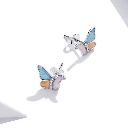 Tri-Color Butterfly Earrings