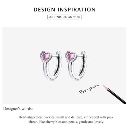 Pink Heart Stud Earrings