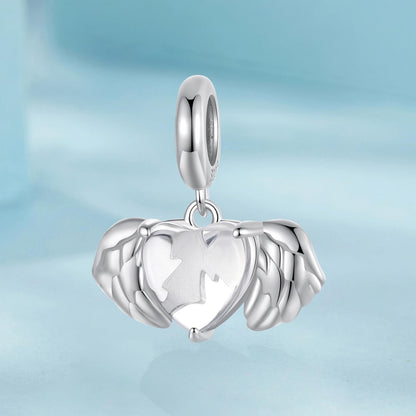 Heart Wings Pendant Charm