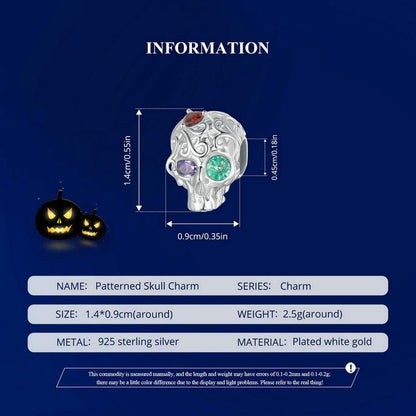 Patterned Skull Charm