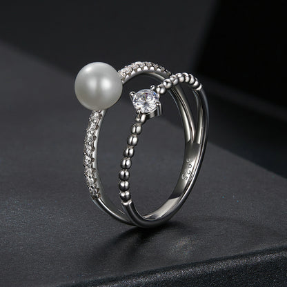 Pearl Moissanite Ring