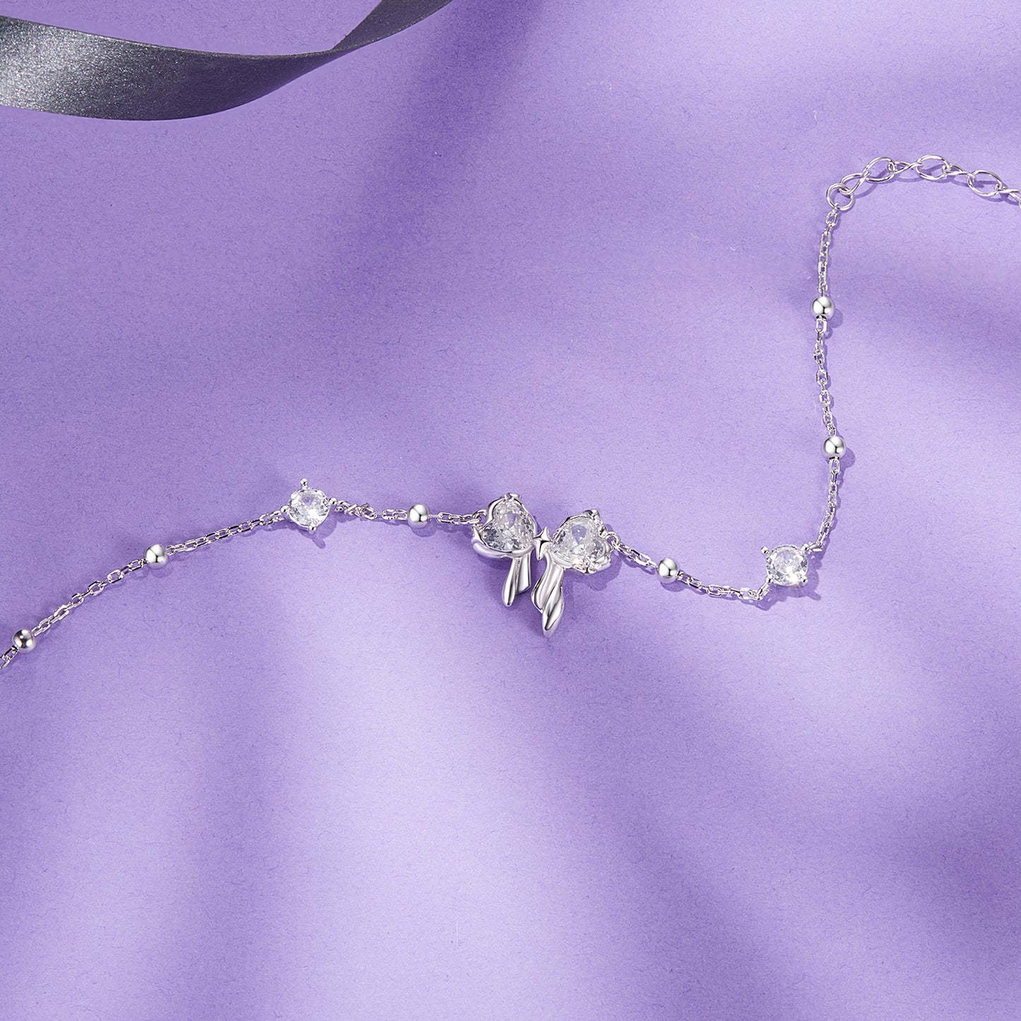Glittering Bow Accent Bracelet