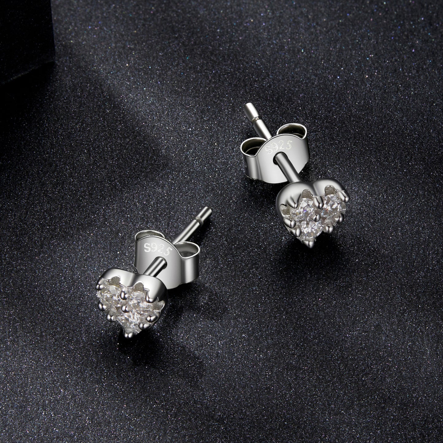 Mini Heart Moissanite Studs