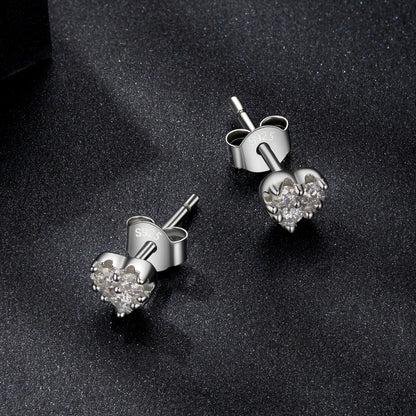 Mini Heart Moissanite Studs