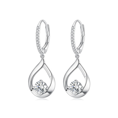 Teardrop Moissanite Spring Earrings