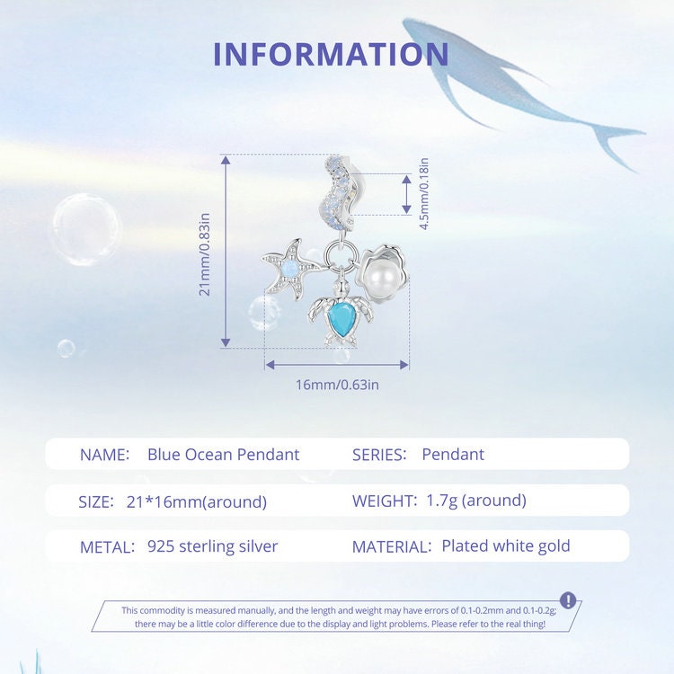 Blue Ocean Pendant Charm
