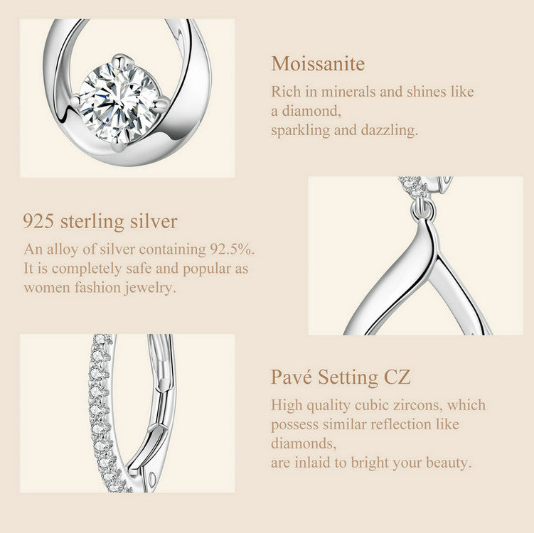 Teardrop Moissanite Spring Earrings