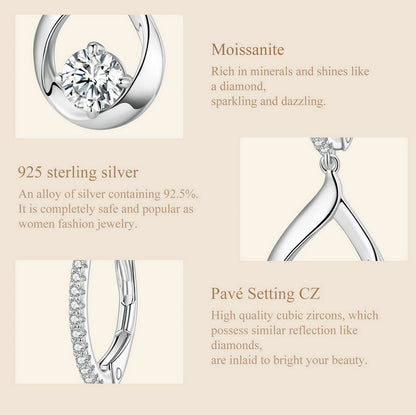 Teardrop Moissanite Spring Earrings