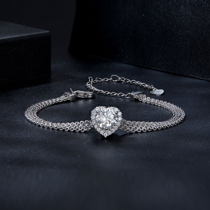Woven Heart Moissanite Bracelet