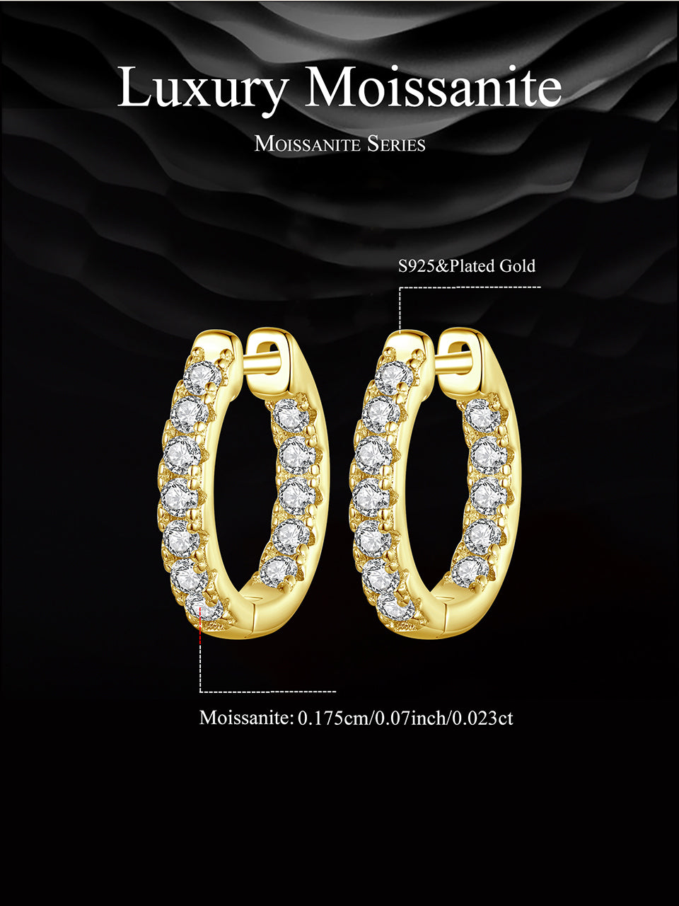 Glimmering Moissanite Ear Climbers