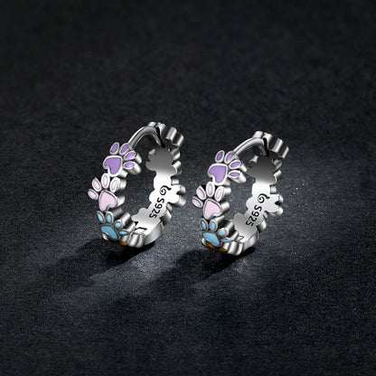 Colorful Paw Stud Earrings