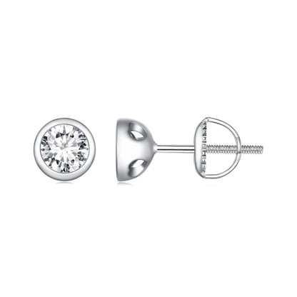 Bezel-Set Moissanite Studs