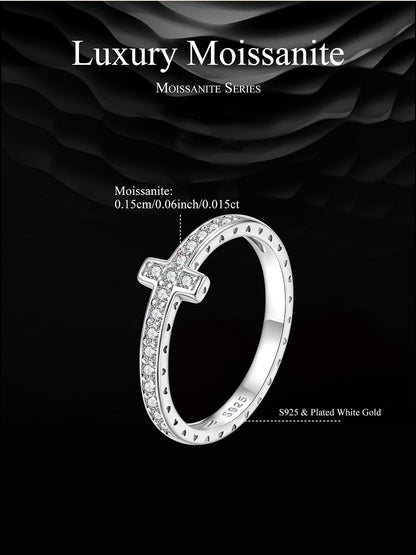 Cross Moissanite Ring