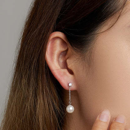 Minimalist Pearl Hoop Earrings