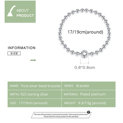 Sterling Silver Beaded Bracelet