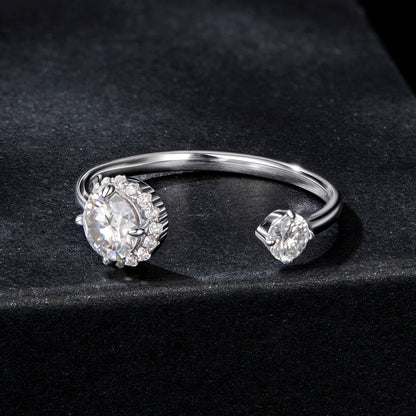 Sparkling Moissanite Adjustable Ring
