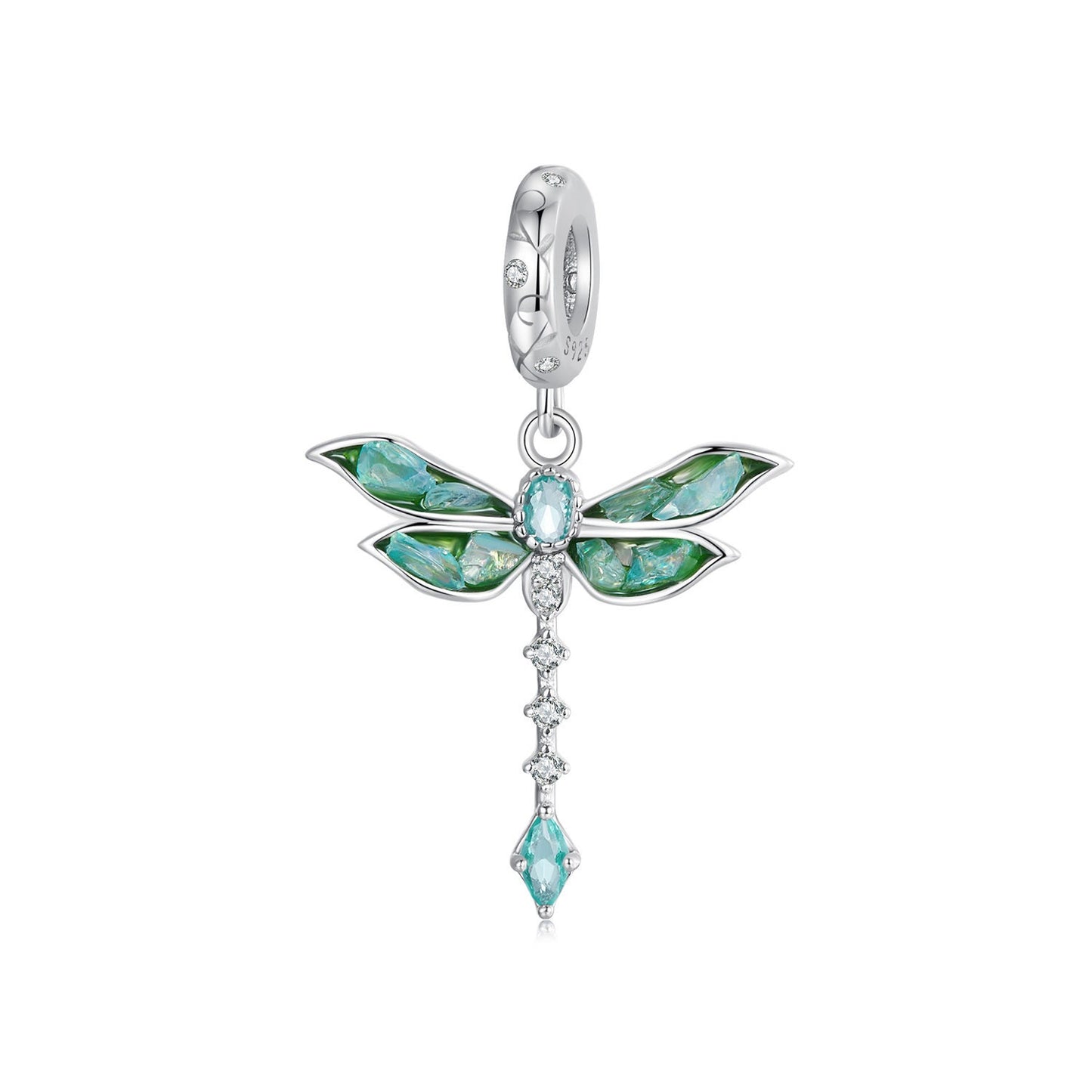 Green Dragonfly Pendant Charm